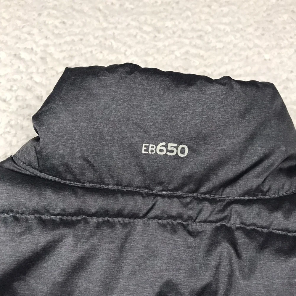 Eddie Bauer Vest Mens M Black/Gray EB650 Down Insulated Lightweight Puffer Coat